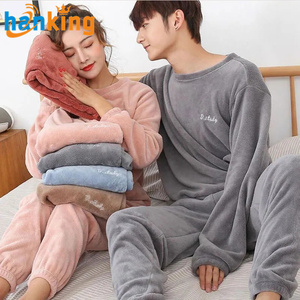 Flanelle femmes pyjamas ensembles chaud épais corail velours à manches longues dessin animé vêtements de nuit automne hiver maison porter Couples vêtements de nuit - Product Image 2