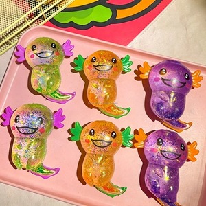 ของเล่นบีบมือรูปปลาอ็อกโทลทอล TPR สีทองประกายมุก ของเล่นบีบช้าๆ รูปสัตว์เหมือนจริง บรรเทาความเครียด ของเล่นบีบเล่น ขายส่ง - Product Image 3