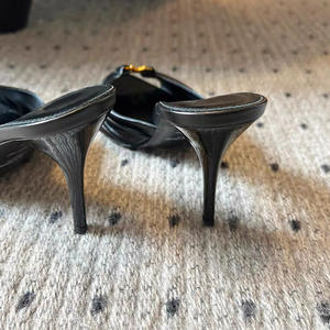 Sandalias de tacón alto sexy para mujer, de verano, con punta abierta, de microfibra con pedrería y bordados, sin cordones, para exterior - Product Image 5