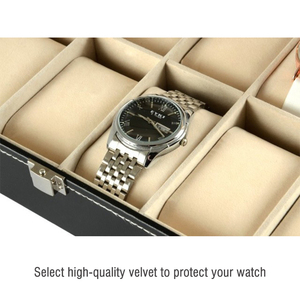 Boîte de rangement et de présentation de <span class=keywords><strong>montres</strong></span> de luxe en PU à 12 emplacements <span class=keywords><strong>pour</strong></span> <span class=keywords><strong>hommes</strong></span>, idéale <span class=keywords><strong>pour</strong></span> <span class=keywords><strong>les</strong></span> <span class=keywords><strong>montres</strong></span> mécaniques – Offre spéciale - Product Image 5