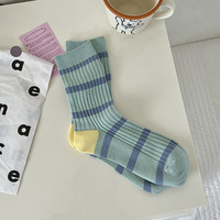 Chaussettes pour femmes et filles, style rayé coloré, de haute qualité, vente en gros, pour le printemps et l'été