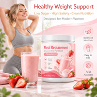 Poudre de substitut de repas à la fraise OEM aux herbes chinoises, mélange de protéines de lactosérum riche en protéines, faible en gras, facile à mélanger, 400g