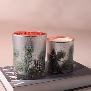 Bougie artisanale de luxe en cire de soja pour Noël et Diwali, dans un bocal en verre, parfumée, magnifique cadeau avec logo personnalisé pour la fête des pères - Product Image 3