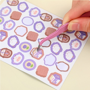 Pince à épiler en acier inoxydable colorée pour le scrapbooking et la création de carnets, outil DIY pour autocollants et rubans de papier couleur macaron, vente en gros - Product Image 3