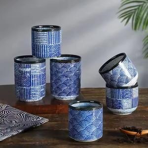 Wholesale Modern Nordic Simple Pattern Reusable Sustainable <b>Ceramic</b> Mug Qinghai Ripple Japanese Tea <b>Cup</b> for Restaurant Use - Product Image 4