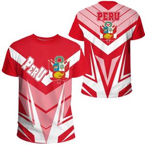 Camiseta con estampado de logotipo de país de Perú para hombre de buena calidad, camisetas deportivas elásticas de manga corta con cuello redondo de gran tamaño para verano para hombre - Product Image 4
