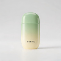Nouvelle conception, flacon de crème solaire plat de luxe vide de 50 ml, flacon de fond de teint liquide avec bouchon à vis
