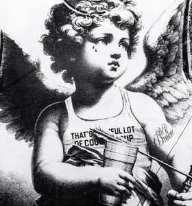 T-shirt ALOCS à manches courtes COUGH SYRUP Cupid Tattoo Hip Hop Streetwear 100% coton T-shirt d'été personnalisé pour hommes - Product Image 3