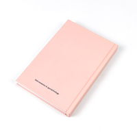 Carnet de luxe rose à couverture rigide, reliure cousue, impression offset, logo personnalisé, carnet minimaliste, papeterie esthétique, finition dorée