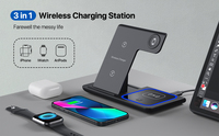 Tragbares 3-in-1 15W Kabelloses Ladegerät zum Fabrikpreis Faltbare Ladestation für Telefon und Airpods mit USB Typ-C PD-Funktion für iPhone