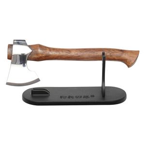 Mini hacha decorativa DIY para exteriores, con mango de madera, hoja doble de acero inoxidable, filo de corte de 3 cm, martillo de campo para montañismo - Product Image 4