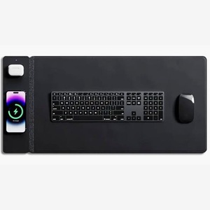 IStapromo Gifts 15W Fast Wireless Charging PU Leather Desk <b>Mat</b>, Reversible Dual Layer Waterproof Anti-Slip <b>Large</b> Mouse Pad - Product Image 2