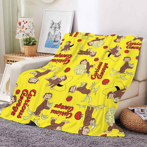 Manta de Felpa con Estampado de Mono Curioso de Dibujos Animados, Manta de Felpa Suave Personalizada, Mantas para el Hogar y Viajes, Venta al Por Mayor - Product Image 1