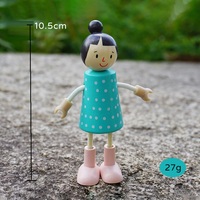 Famille de poupées en bois, figurines miniatures pour maison de poupée, jouet de jeu de rôle pour enfants, mini-modèle de jeu d'imitation