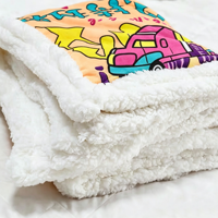 Selimut Ultra-Lembut Custom dengan Motif Cetak Ringan, Selimut Lempar Bermotif Seni Pop Modern & Grafiti untuk Tempat Tidur