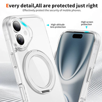 Étui de téléphone magnétique transparent en cristal pour iPhone 18 Pro Max, compatible avec la fonction de charge, vente en gros, logo personnalisé
