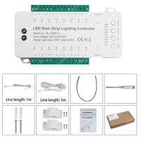 Contrôleur d'éclairage LED pour escalier à 16 marches, nouveau modèle, DC 12V/24V, variateur 16 canaux pour bande lumineuse avec capteur