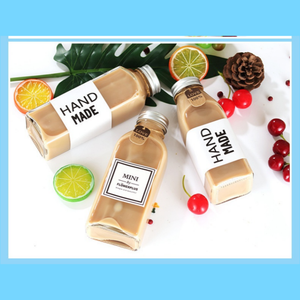 Botellas de Vidrio Cuadradas Francesas de 8oz, 12oz, 16oz, 250ml, 350ml, 500ml con Tapa de Rosca para Jugos Prensados en Frío, Leche, Té, Smoothies y Agua - Product Image 6