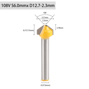 ดอกเราเตอร์คาร์ไบด์แบบ V-Groove 90 108 135 องศา สำหรับแผ่นอลูมิเนียมคอมโพสิต ACP ACM เครื่อง CNC สำหรับทำร่องและพับ - Product Image 4