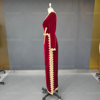 Robes de Soirée Formelles Sirène Rouges FWM en Gros Caftan Marocain Velours Manches Longues Robe de Mariée Musulmane Vestidos Algériens