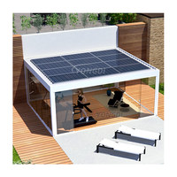 Pergola de jardin en métal avec toit à lames motorisé et orientables électriquement