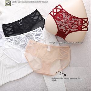 法国十字性感蕾丝低腰女内裤纯欲望镂空透气抱臀棉裆薄内衣 - Product Image 3