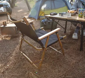 Custom Oem Picknick Hout Aluminium Draagbare Meubels Moderne Opvouwbare Outdoor Campingstoel