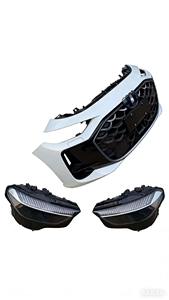 Pare-chocs avant pour <span class=keywords><strong>Audi</strong></span> A5 2023 avec phares et radiateur, en plastique+ABS, à fixer par boulons, blanc/noir, peint - Product Image 3