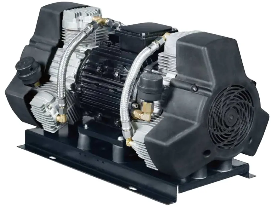 Generator Oksigen 8Bar 750w10l 2 Silinder, Kompresor Udara Piston Diam Kecil Pemindahan Besar