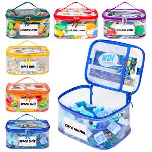 Sacs de rangement multifonctionnels modernes en PVC transparent, étanches, pour jouets, jeux de société pour enfants, puzzles de construction en briques, cordes, personnalisables - Product Image 6