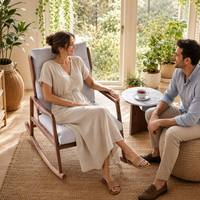 Fauteuil inclinable à bascule moderne de luxe avec matériaux écologiques, design artisanal pour la détente, idéal pour la chambre, le salon et le bureau à domicile