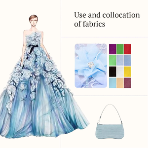 Vendita calda 3D ricamato tessuti in poliestere con perline di diamanti con fiori 3D per abiti da sposa tende borse - Product Image 3