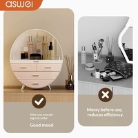 Boîte à bijoux en plastique de grande capacité, style japonais, rangement multifonctionnel de type tiroir avec compartiments