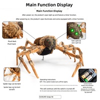 Grande araignée-loup lumineuse de 2 mètres pour Halloween, idéale pour la décoration de maisons hantées, salles d'évasion, bars et événements, alimentée par piles AA, pour adultes.