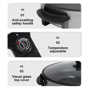 กระทะไฟฟ้า Dsp 1500W ทรงกลม ไม่ติดกระทะ อเนกประสงค์ สำหรับใช้ในครัวเรือน - Product Image 5