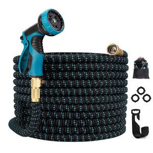 Manguera de Jardín <span class=keywords><strong>Extensible</strong></span> F114 Ecológica de <span class=keywords><strong>Goma</strong></span> Mágica de 2 Capas, 25, 50, 75, 100 Pies, de Alta Presión y Anticorrosión - Product Image 1