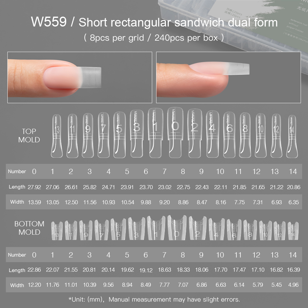 W559 แซนวิชสี่เหลี่ยมผืนผ้าสั้นแบบคู่