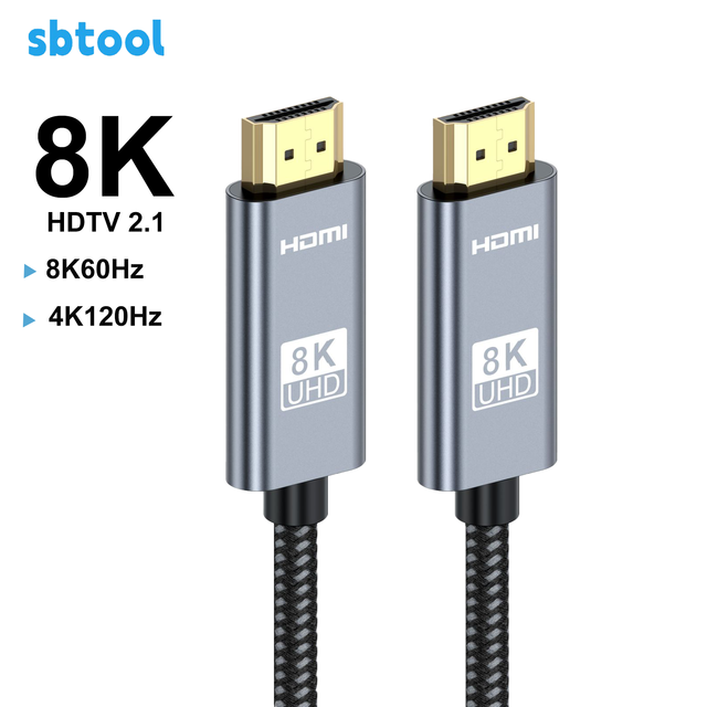 Ultra High Speed HDMI 2.1 Cable 8K 60Hz 48Gbps Dynamic HDR EARC VRR Male to Male HDTV Video Cable for PS5 Monitor Projector