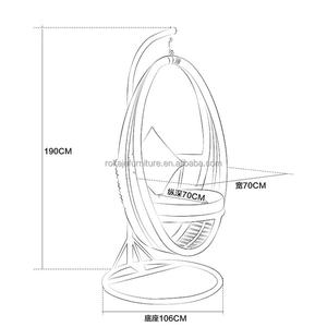 Chaise balançoire de loisirs d'extérieur Design <span class=keywords><strong>cabane</strong></span> à œufs Chaise balançoire suspendue en rotin pour patio Chaise balançoire à cadre en aluminium pour nid d'oiseau - Product Image 6