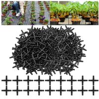 Connecteur d'irrigation goutte à goutte croisé à barbelures 4-7 mm pour jardin domestique, raccord micro-pulvérisation pour ferme et verger, pièce en plastique de dérivation à quatre voies pour micro-tube