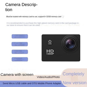 Caméra de sport multifonctionnelle D600 étanche sous-marine 1080P pour moto et activités de plein air - Product Image 2