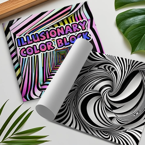 Illusionäres Farbblock-Zeichen buch Trippy Geometric Art Drawing Book Kreatives optisches Illusions-Zeichen buch für Erwachsene - Product Image 1