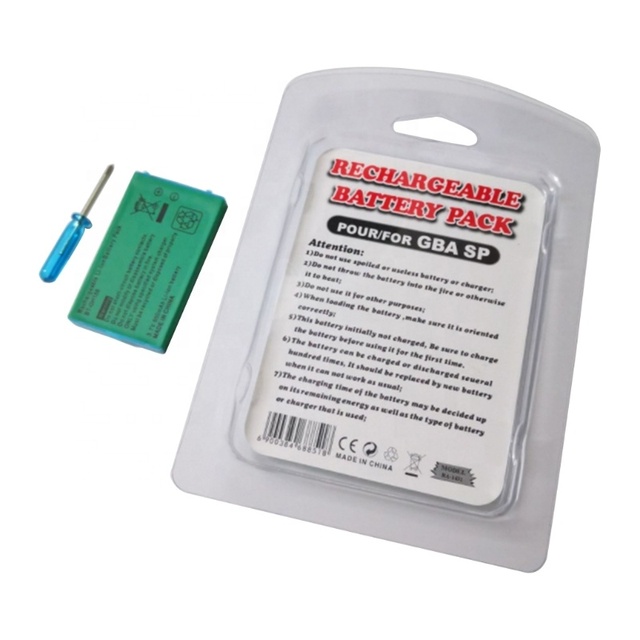 850mAh 3.7V Rechargeable Li-on Battery Compatible with for GBA SP Replacement Lithium-Ion Battery Repair Tool Kit Game
