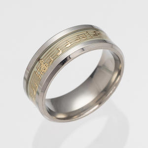 Anillo De Acero Brilho no Escuro Inoxidable Music Note Ring Promessa de casamento para homens Mulheres Aço inoxidável Anéis luminosos do Piano - Product Image 6
