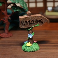 Support de peinture en résine, ensemble de décoration de jardin miniature en résine avec balançoire, maison d'oiseaux et figurines d'hiboux dans un arbre pour jardin féerique