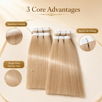 Extensions de cheveux vierges Remy réutilisables OEM/les plus vendues, double épaisseur, design fin, aspect naturel invisible, vente en gros