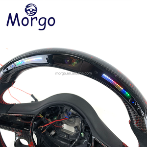 Accessoires intérieurs de voiture, volant sport rouge en fibre de carbone forgée avec LED RPM et chauffage pour <span class=keywords><strong>Alfa</strong></span> <span class=keywords><strong>Romeo</strong></span> Giulia <span class=keywords><strong>Stelvio</strong></span> <span class=keywords><strong>Tonale</strong></span> - Product Image 2