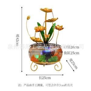 Acuario redondo de lujo con fuente de agua corriente para el hogar, oficina, escritorio, decoración, regalo. - Product Image 5