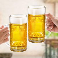 Grande tasse transparente de 1000ml en plastique avec poignées pour boissons de bar, alcool congelable