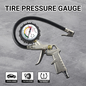 Manomètre analogique de pression des pneus de camion 0-220 psi avec raccord pneumatique droit et tuyau flexible - Product Image 6